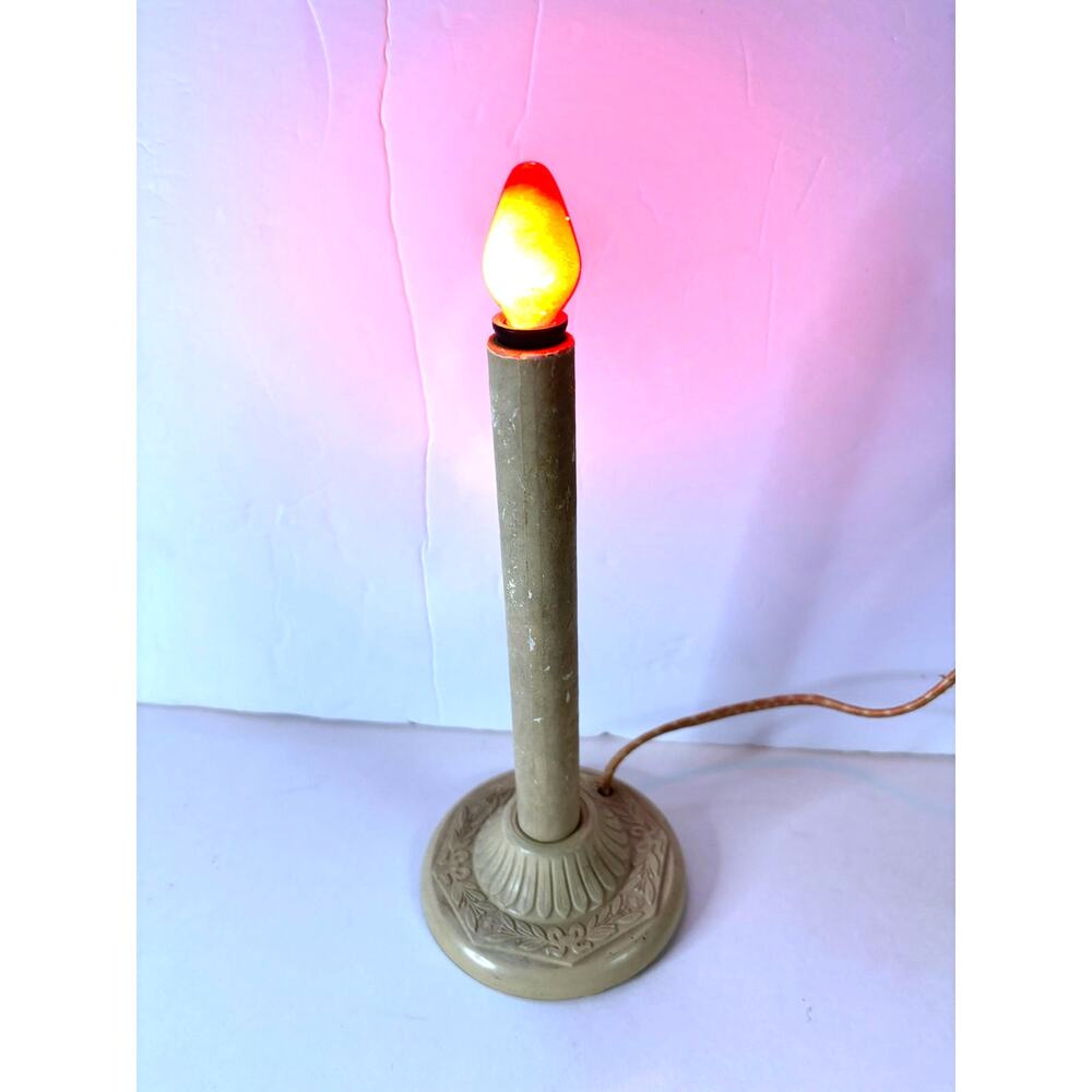 Rare Vntg Midcentury L.P. Corp Christmas Candle Electric Flame Window Light